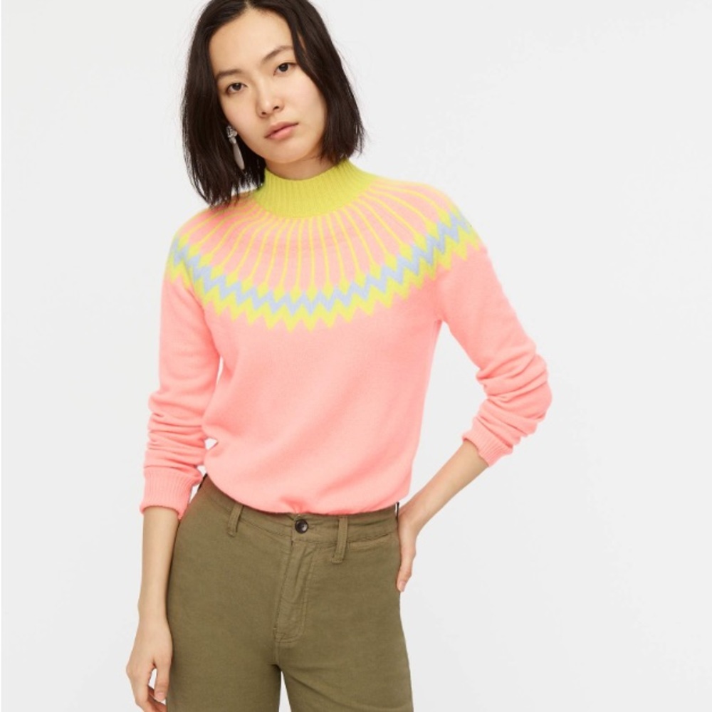 J.Crew Fairisle Cashmere Mockneck